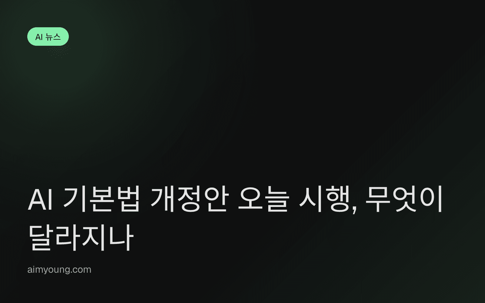 AI 기본법 개정안 오늘 시행, 무엇이 달라지나