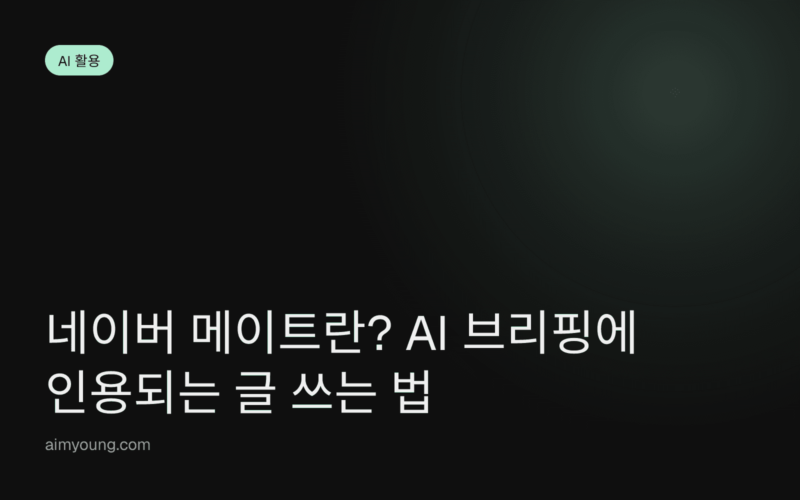 네이버 메이트란? AI 브리핑에 인용되는 글 쓰는 법